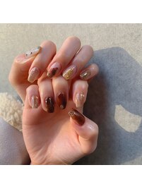 ブラウンニュアンスネイル☆