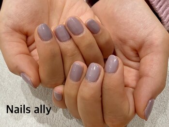 ネイルズアリー 立川店(Nails ally)/シアー×パープル×ワンカラー