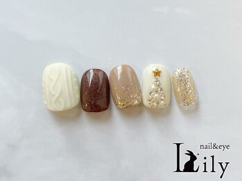 リリー 橋本店(Lily)/クリスマスニットネイル