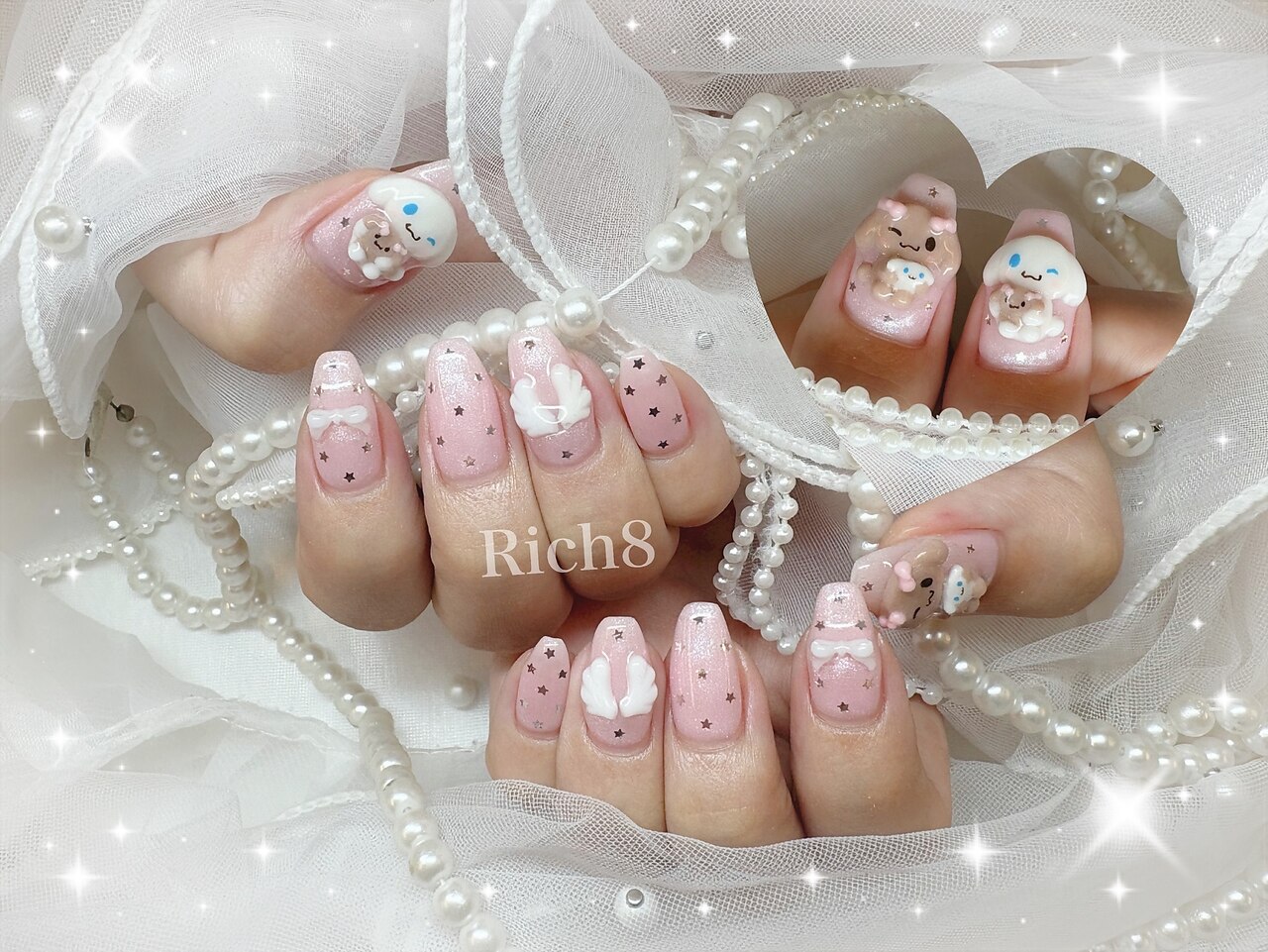 ネイルチップ 薔薇 ワンホン ウィッシュコア ビジュー ドット ネイルチップ 薔薇 ワンホン ウィッシュコア ビジュー ドット