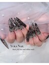 鬼ロング!ブラックレースネイル