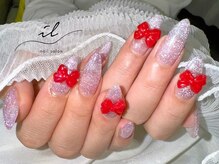 イル 神戸店/フラッシュネイル×リボンパーツ