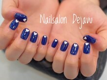 デジャヴ(Dejavu)/手描きハートネイル