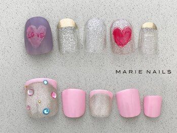 マリーネイルズ 心斎橋店(MARIE NAILS)の写真/★初回オフ無料！上hand¥7700下foot¥7700！ケア充実！HAND・FOOT同時施術OK/認定講師も在籍/１week保証付き