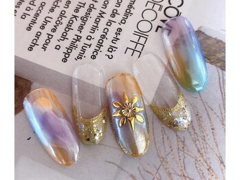 エンジェルネイルクラブ(ANGEL NAIL CLUB)/オーロラパールミラーネイル