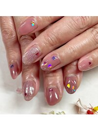 バレンタインネイル