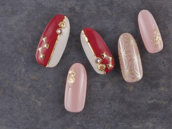 サンミーゴネイル 神戸店(Sunmego Nail)/金箔和柄ネイル