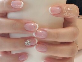 オンブレフレンチ・冬ネイル