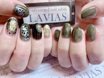 プロフェッショナル ネイルサロン ラヴィアス(LAVIAS)/【ジェル】ワンカラ＋アート２本