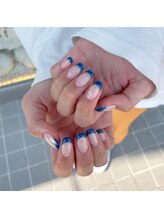 ミントリーフ バイ リート(Mint leaf by Reat)/ブルーフレンチネイル