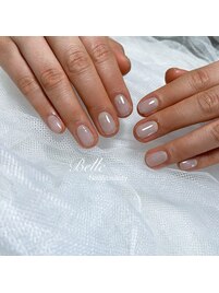 ワンカラー×先端ラメライン