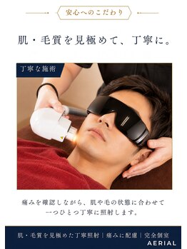 エアリアル 中津店/ヒゲ脱毛の施術の様子