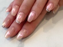 ルームヘアネイル 曙橋店(Room hair nail)/オーロラ×ストーンフレンチ