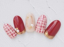 シックネイル(CHIC nail)/ツイード&ミラーアート