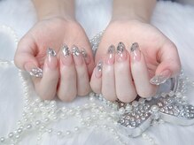 ロングネイル/アートやり放題/パーツつけ放題
