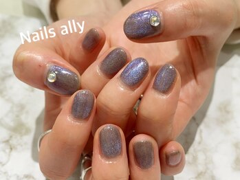 ネイルズアリー 立川店(Nails ally)/マグネットネイル×ストーン