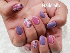 フラワー×パープル×お花アート