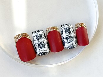 ワンアンドオンリー(One&Only)/ぷっくり×マットチェックネイル