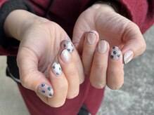サクノネイル(SAKUNONAIL)/手書きフラワーネイル