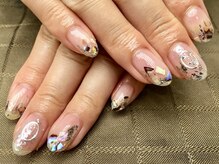 プラハネイル(+HER 美甲)/クリアベース×クラッシュシェル