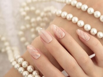 エムスラッシュ ネイル たまプラーザ(M.SLASH)/ピンクマーブルネイル