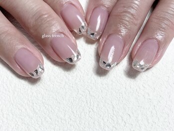 ジュエ ネイルスタジオ(jouer nailstudio.)/ガラスフレンチ