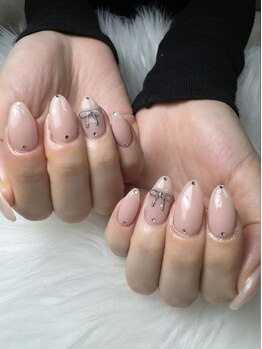 フラワーズネイル(flowers nail)/シンプルリボンネイル