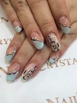 クリスタルネイル ゆめタウン博多店(CRYSTAL NAIL)/爽やかフレンチネイル