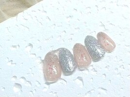 ハートホロネイル/ピンクネイル