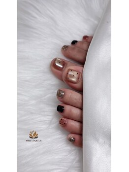 ニットネイル(Nhit.nails)の写真/春もフットネイルでオシャレ上級者に◎家事や仕事柄ハンドネイルが出来ない方にもおすすめです◇