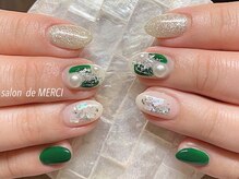 サロン ド メルシー(Salon de MERCI)/グリーン☆ニュアンスnail