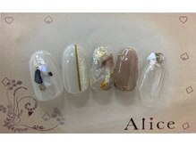 ネイルアンドアイラッシュ アリス(Alice)/デザインネイル￥8000（税込）