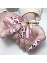 サロンドットプディング(Salon.Pudding)/ピンクレオパード超ロングネイル