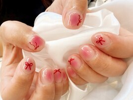 リボンチークネイル