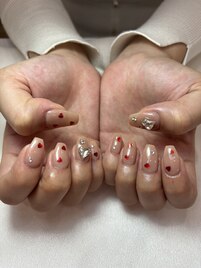 持ち込みアート放題ハートネイル