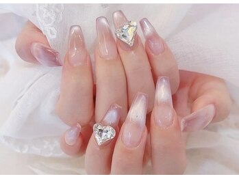 ネイルサロン デコール(NAIL SALON Decor)/マグネットハートビジューネイル