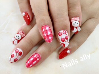 ネイルズアリー 立川店(Nails ally)/チェック×チェリー