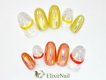 エリクサーネイル 池袋(Elixir Nail)の写真/【ずっとオフ込定額¥5280からご用意★】カラー変更可能！デザイン多数♪モテ可愛～華やかまでお任せ♪