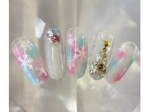 ラリュールネイル(L'Allure nail)/パステル雪の結晶ネイル￥8200