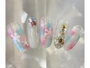 パステル雪の結晶ネイル￥8200