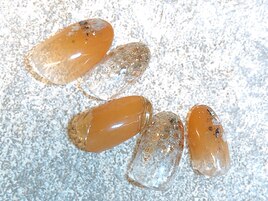 クリアオレンジネイル★オーダー