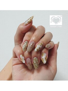 ナナズネイル 西小倉店(NANA's Nail)/春ゴージャスネイル by岩崎