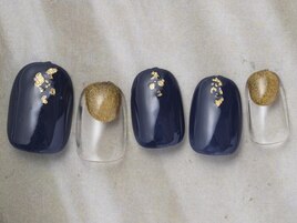 ネイビーマグネットネイル