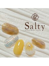 ネイルアンドアイラッシュサロン ソルティ 寺田町(salty)/ぷっくりフラワーネイル