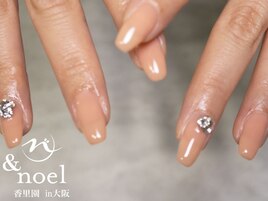 オレンジベージュネイル