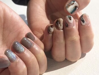 ファンクションネイルズ 表参道 原宿(FUNCTION NAILS)/お花/ピンク/オーロラ