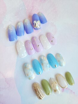 ネイルステーション ブルー(Nail Station BLUE)/5・6月定額デザイン￥5900
