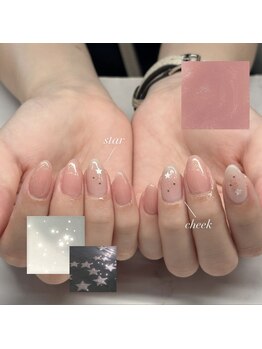 アイリッシュネイル 久屋大通店(Irish Nail)/ほんわりチーク×星design☆
