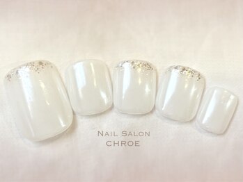 ネイルサロンクロエ (Nail Salon CHROE)/ホワイトミラー×ラメ