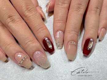 -ラメチェック×チェリーレッド-